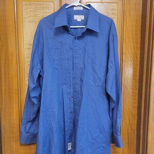 Murano Men's Blue Dress Shirt - Size 17 1/2 - 35